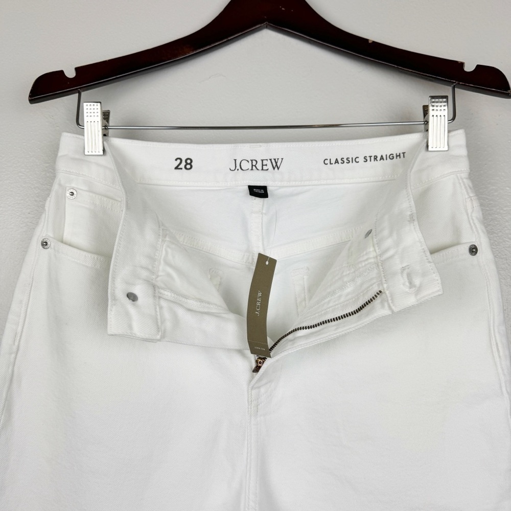 J. Crew Classic Straight Leg High Rise Jeans White Size 28 NWT - Picture 7 of 8
